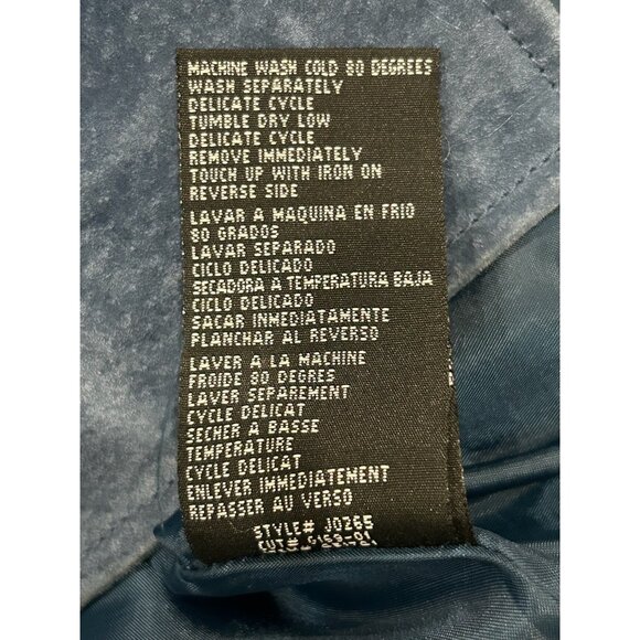Vintage ISZ Leathers Blue Suede Button Front Jacket Sz XL - Picture 8 of 9